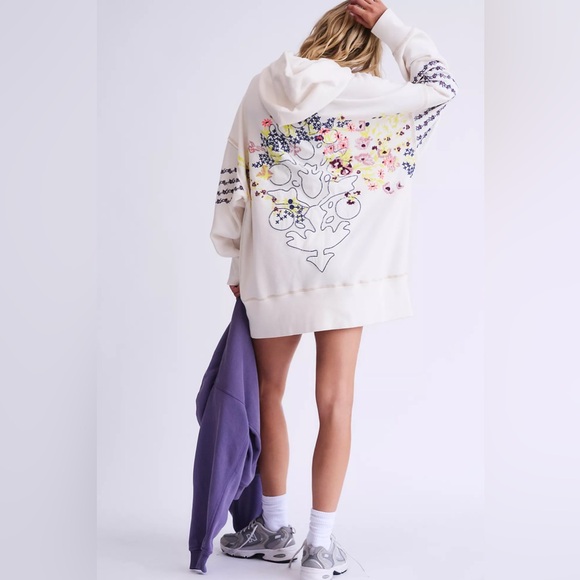 Free People Tops - Free people At My Best Embroidered logo Hoodie